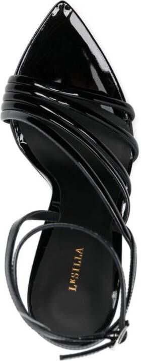Le Silla Bella 120mm leather sandals Black