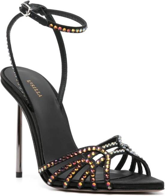 Le Silla Bella 120mm rhinestone-embellished sandals Black