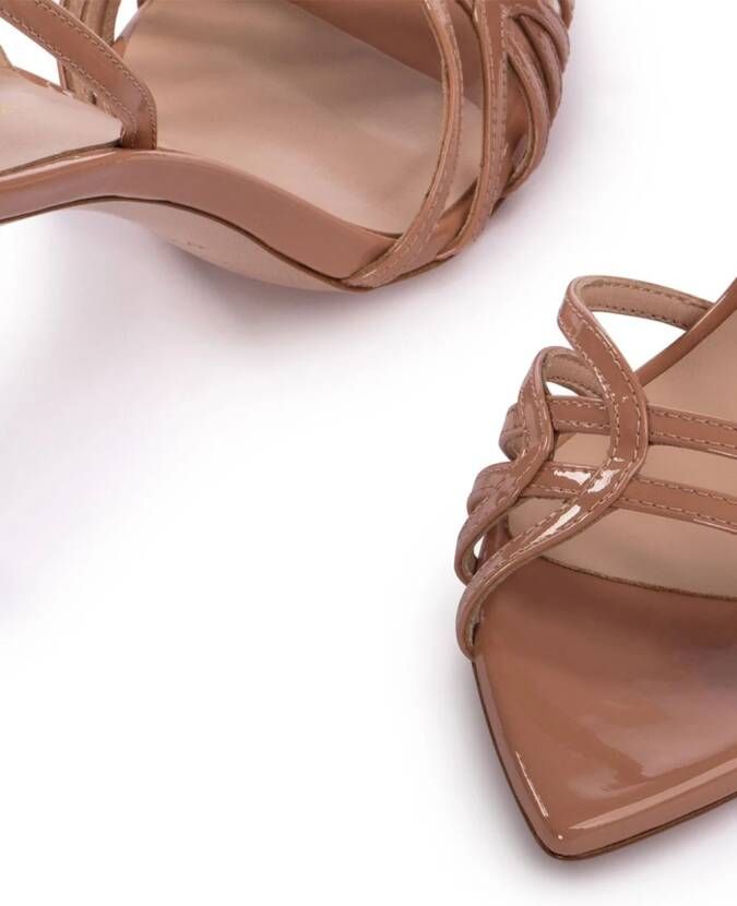 Le Silla Bella 80mm patent-leather sandals Neutrals