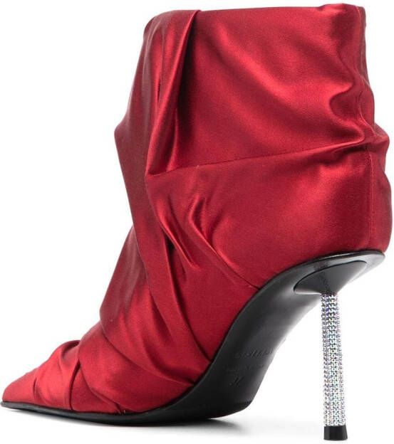 Le Silla Bella 80mm ruched ankle boots Red