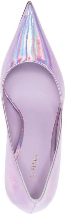 Le Silla Bella iridescent-finish pumps Purple