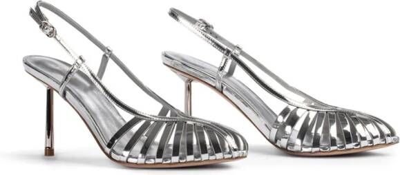Le Silla Cage 80mm metallic sandals Grey