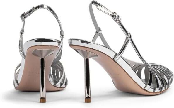 Le Silla Cage 80mm metallic sandals Grey