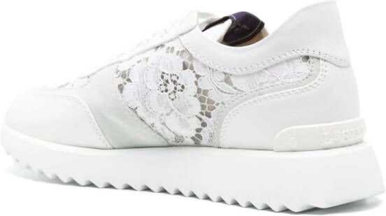Le Silla chantilly-lace leather sneakers White