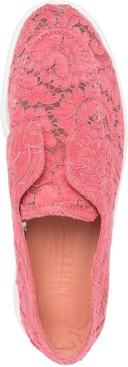 Le Silla Claire floral lace loafers Pink