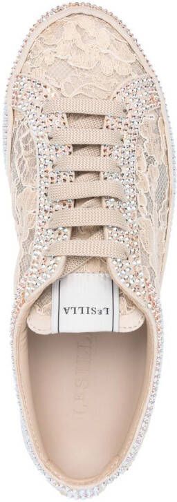 Le Silla Claire floral lace sneakers Neutrals