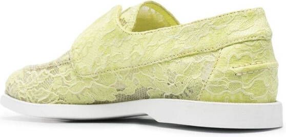 Le Silla Claire lace embroidered loafers Green