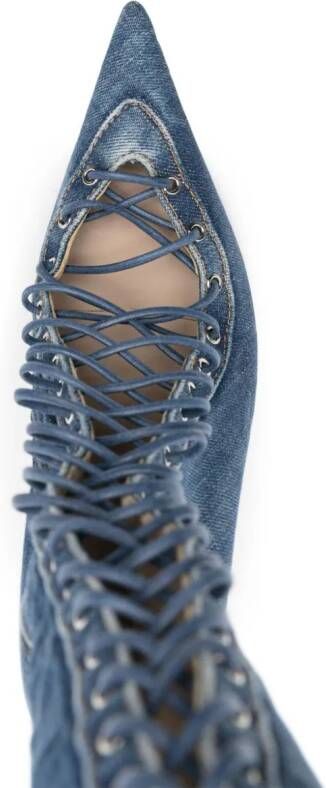 Le Silla Colette 120mm denim boots Blue