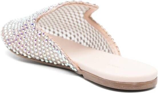 Le Silla crystal-embellished flat mules Neutrals