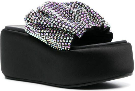 Le Silla crystal-embellished platform sandals Black