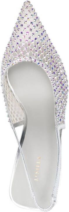 Le Silla crystal-embellished slingback pumps Silver