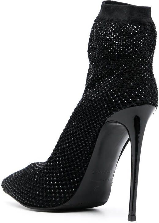 Le Silla crystal-embellished sock pumps Black