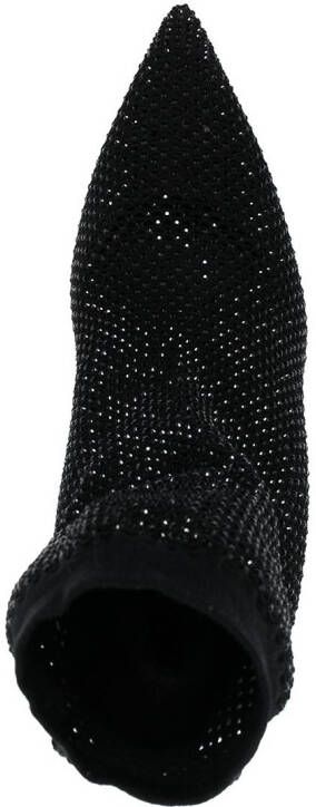 Le Silla crystal-embellished sock pumps Black