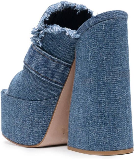 Le Silla denim 170mm platform mules Blue