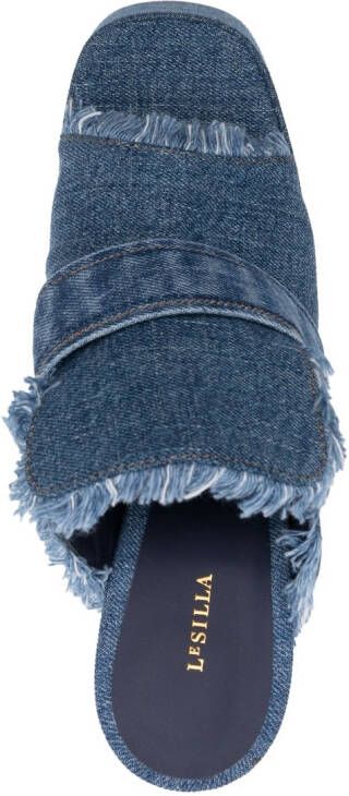 Le Silla denim 170mm platform mules Blue