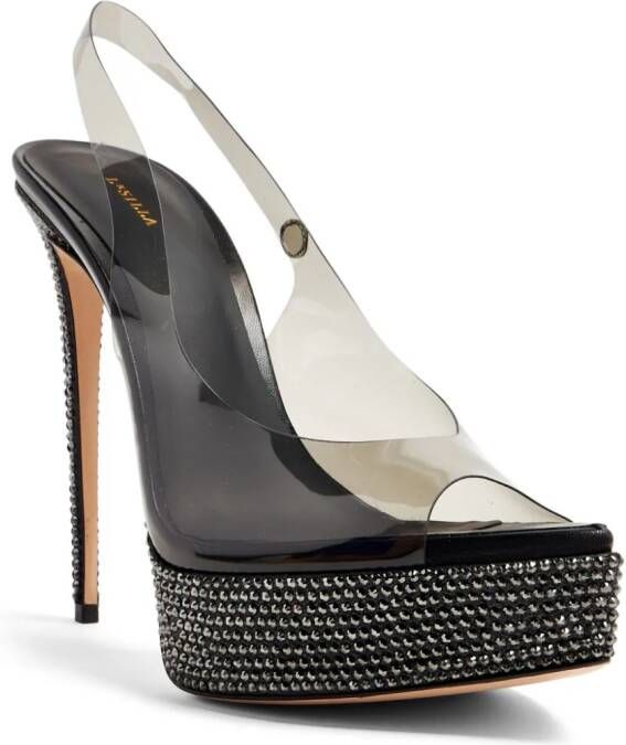 Le Silla Divina crystal-embellished slingback sandals Black