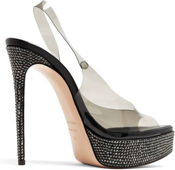 Le Silla Divina crystal-embellished slingback sandals Black