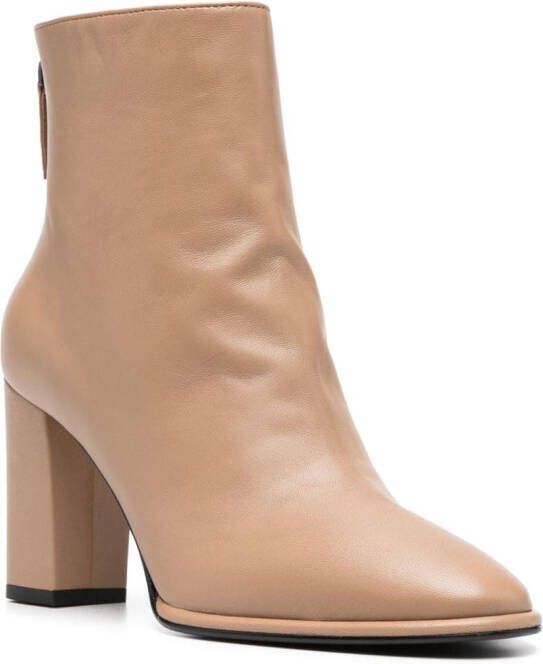 Le Silla Elsa 85mm leather ankle boots Neutrals