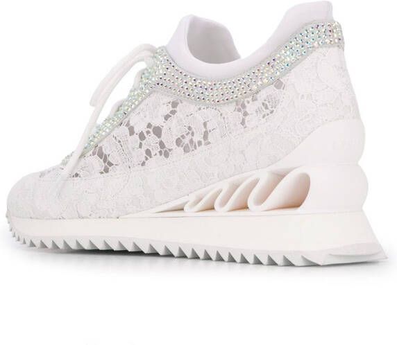 Le Silla embellished lace detail sneakers White