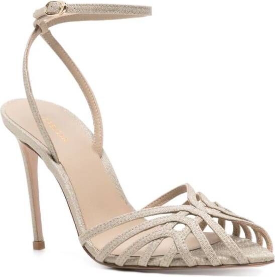 Le Silla Embrace 105mm glittered sandals Gold