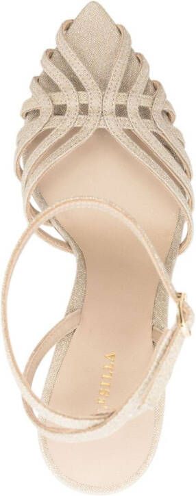 Le Silla Embrace 105mm glittered sandals Gold