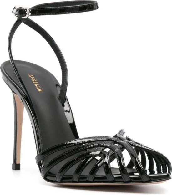 Le Silla Embrace 105mm leather sandals Black
