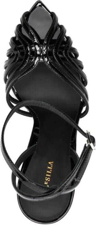 Le Silla Embrace 105mm leather sandals Black