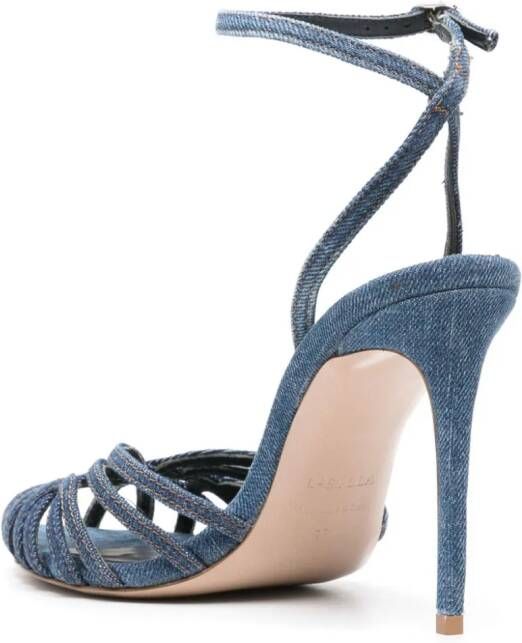 Le Silla Embrace 110mm denim sandals Blue