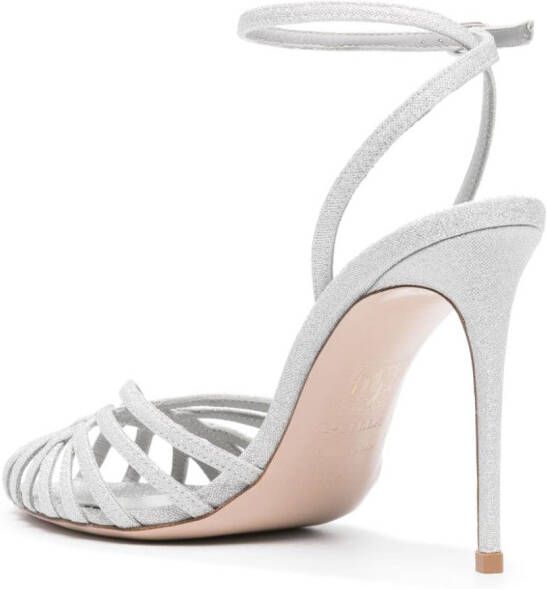 Le Silla Embrace 110mm glitter sandals Silver
