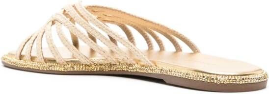Le Silla Embrace flat raffia sandals Neutrals