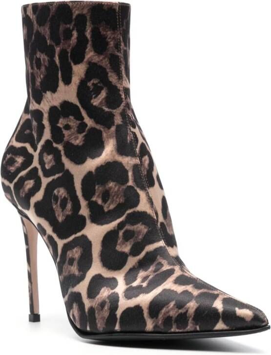 Le Silla Eva 100mm leopard-print boots Black