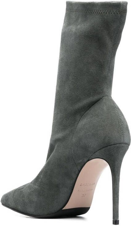 Le Silla Eva 100mm suede ankle boots Grey