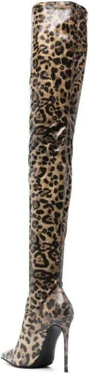 Le Silla Eva 110mm leopard-print boots Neutrals
