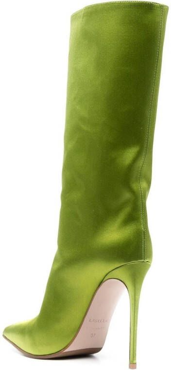 Le Silla Eva 110mm mid-calf pointed boots Green