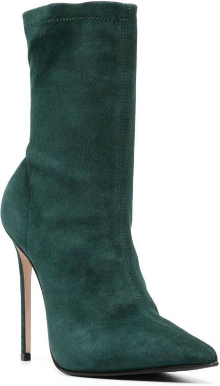 Le Silla Eva 115mm pointed-toe boots Green