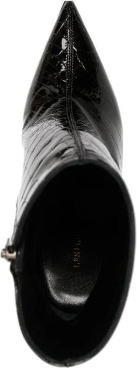 Le Silla Eva 120mm crocodile-embossed boots Black