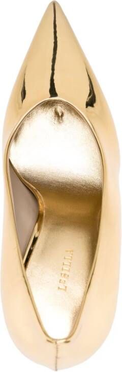 Le Silla Eva 120mm metallic-finish pump Gold