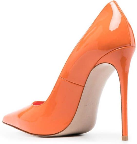 Le Silla Eva 120mm patent-leather pumps Orange