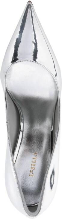 Le Silla Eva 125mm leather pumps Silver