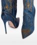 Le Silla Eva 140mm embroidered boots Blue - Thumbnail 4