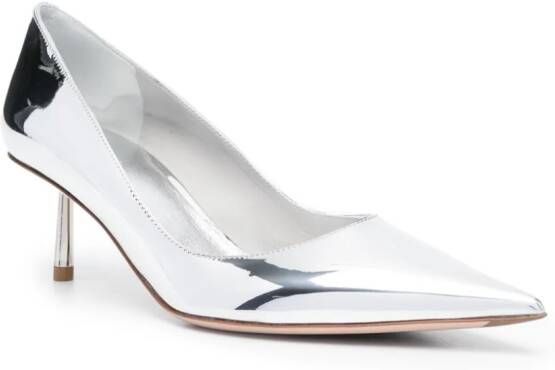 Le Silla Eva 65mm pointed leather pumps Grey