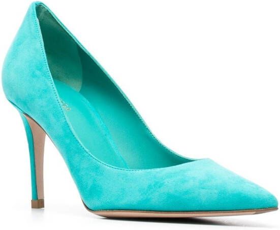 Le Silla Eva 80mm suede pumps Green