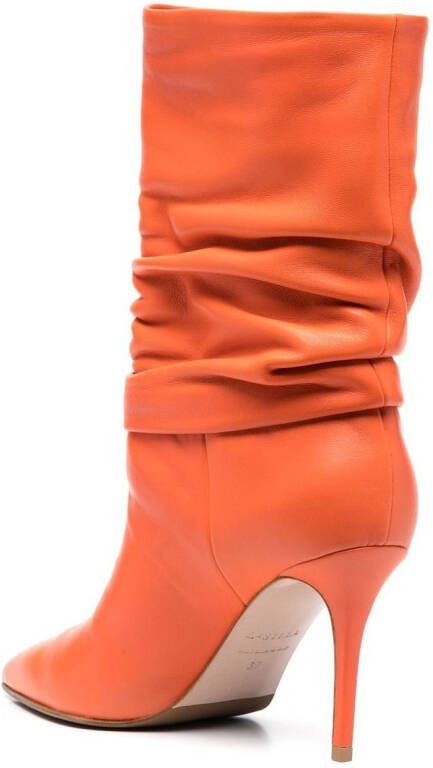 Le Silla Eva 95mm ruched ankle boots Orange