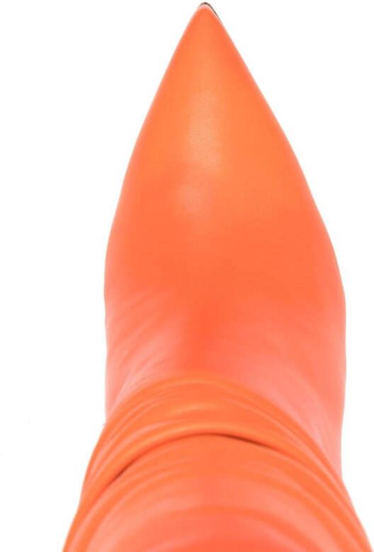 Le Silla Eva 95mm ruched ankle boots Orange