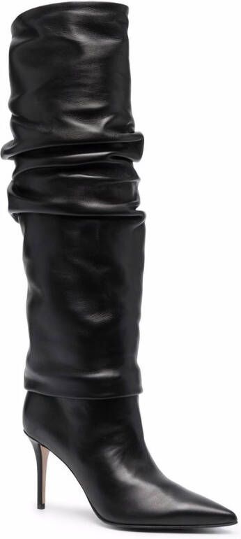 Le Silla Eva ruched knee boots Black