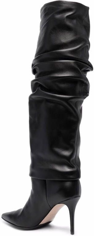 Le Silla Eva ruched knee boots Black