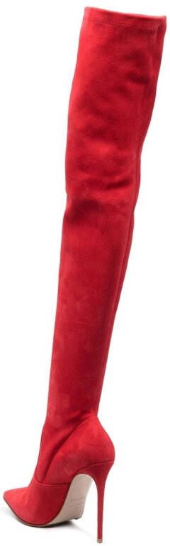 Le Silla Eva stretch suede-leather boots Red