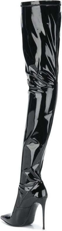 Le Silla 120mm Eva thigh-length leather boots Black