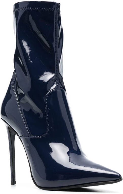 Le Silla Eva vinyl 120mm ankle boots Blue