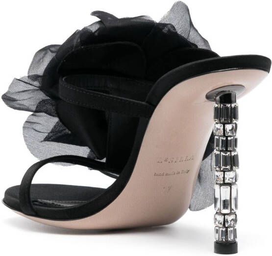 Le Silla Fedra 120mm wraparound sandals Black